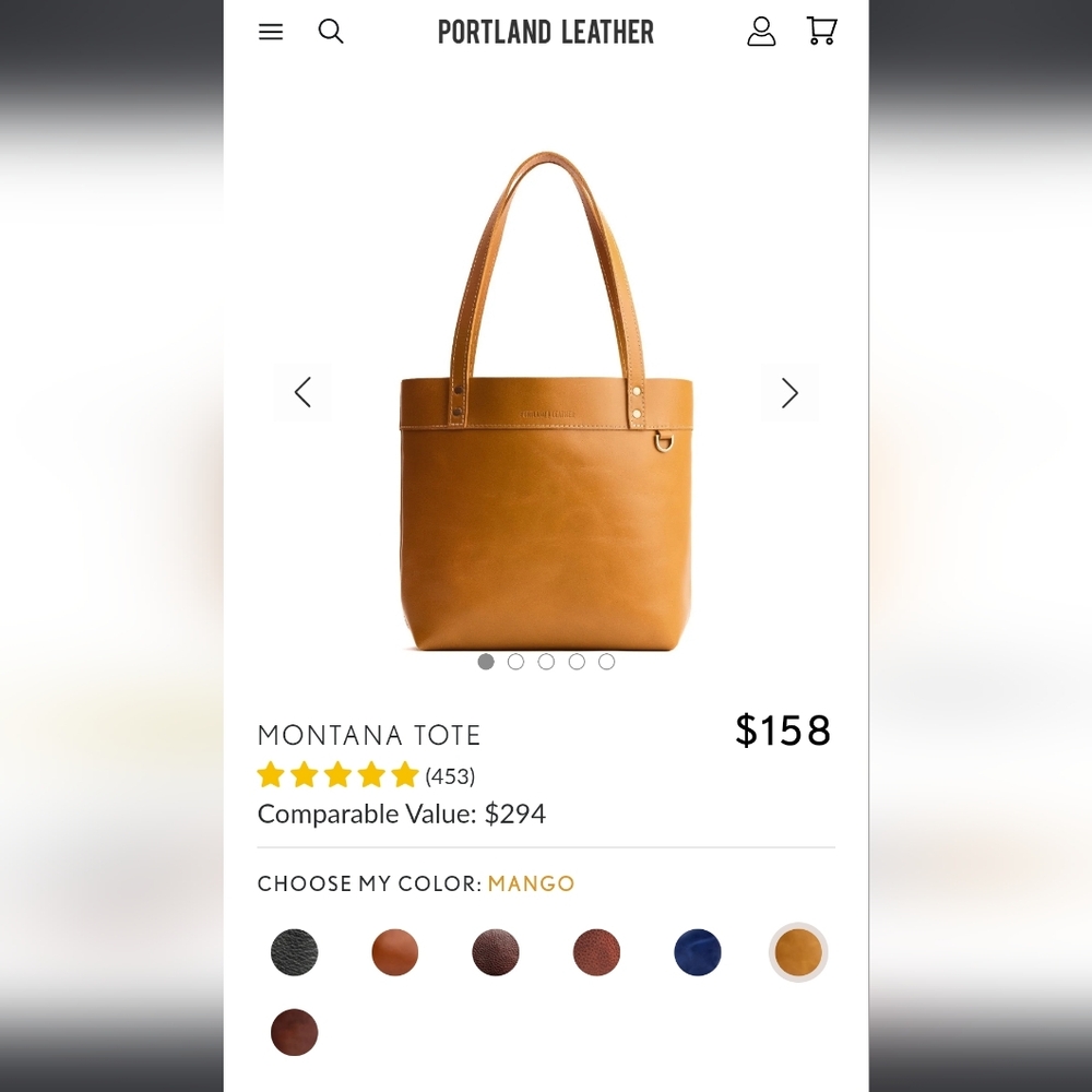 Portland Leather Mango Tote Bag